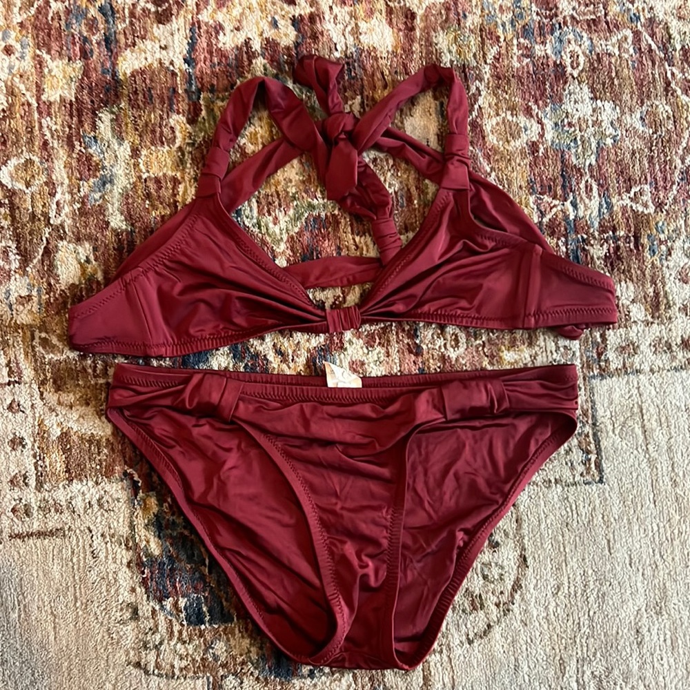 J.Crew 2 Piece Bikini Maroon Size XS